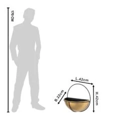 Clayre & Eef Planthouder 42x22x42 Cm Goudkleurig Ijzer Rond Bloempot 10 Clayre & Eef Planthouder 42x22x42 Cm Goudkleurig Ijzer Rond Bloempot -Tuinproducten 10034028