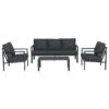 Garden Impressions Durban Loungeset 4-delig - Zwart -Tuinproducten 10045984