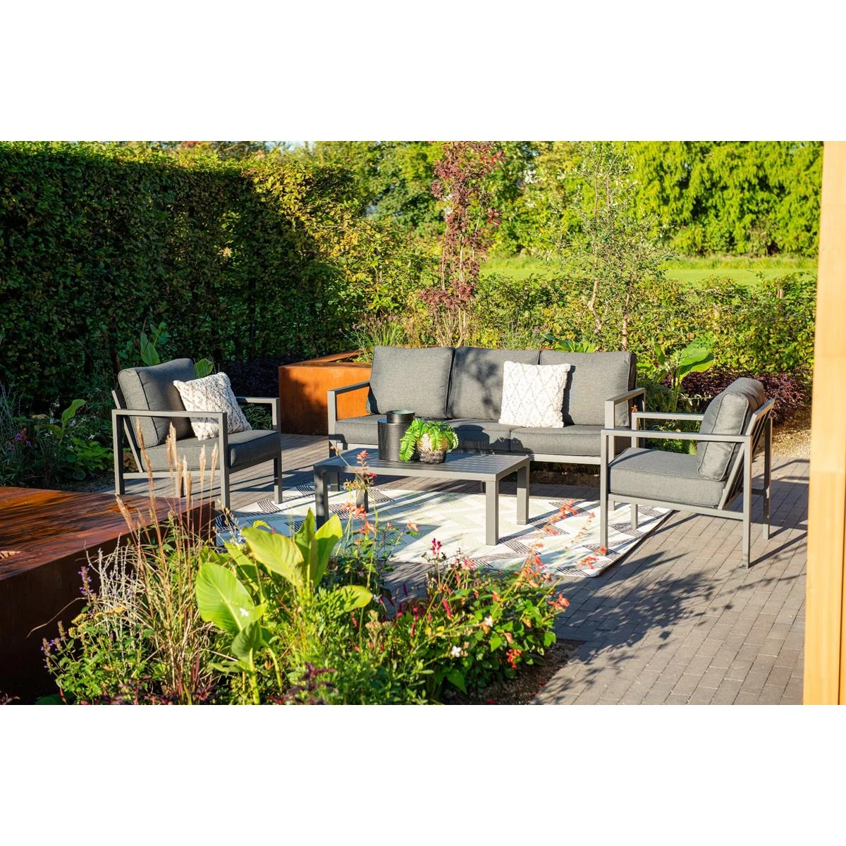 Garden Impressions Durban Loungeset 4-delig - Zwart 4 Garden Impressions Durban Loungeset 4-delig - Zwart - Afbeelding 2