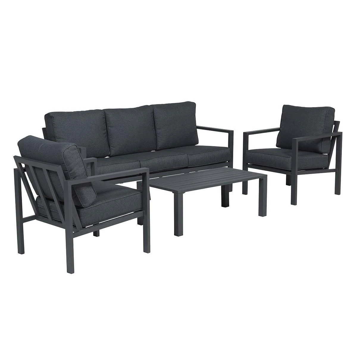 Garden Impressions Durban Loungeset 4-delig - Zwart 7 Garden Impressions Durban Loungeset 4-delig - Zwart - Afbeelding 5