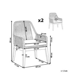 Beliani - OLBIA - Tuinstoel Set Van 2 - Beige - Polypropyleen 24 Beliani - OLBIA - Tuinstoel Set Van 2 - Beige - Polypropyleen -Tuinproducten 10052561
