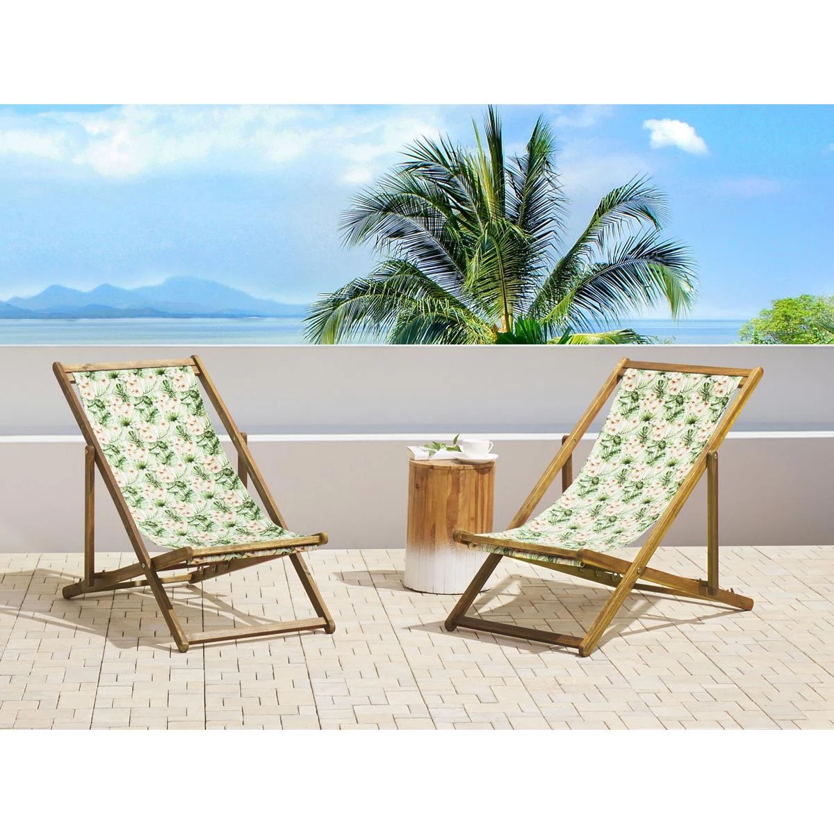 Beliani - ANZIO|AVELLINO - Ligstoel Doek Set Van 2 - Roze - Polyester 4 Beliani - ANZIO|AVELLINO - Ligstoel Doek Set Van 2 - Roze - Polyester - Afbeelding 2