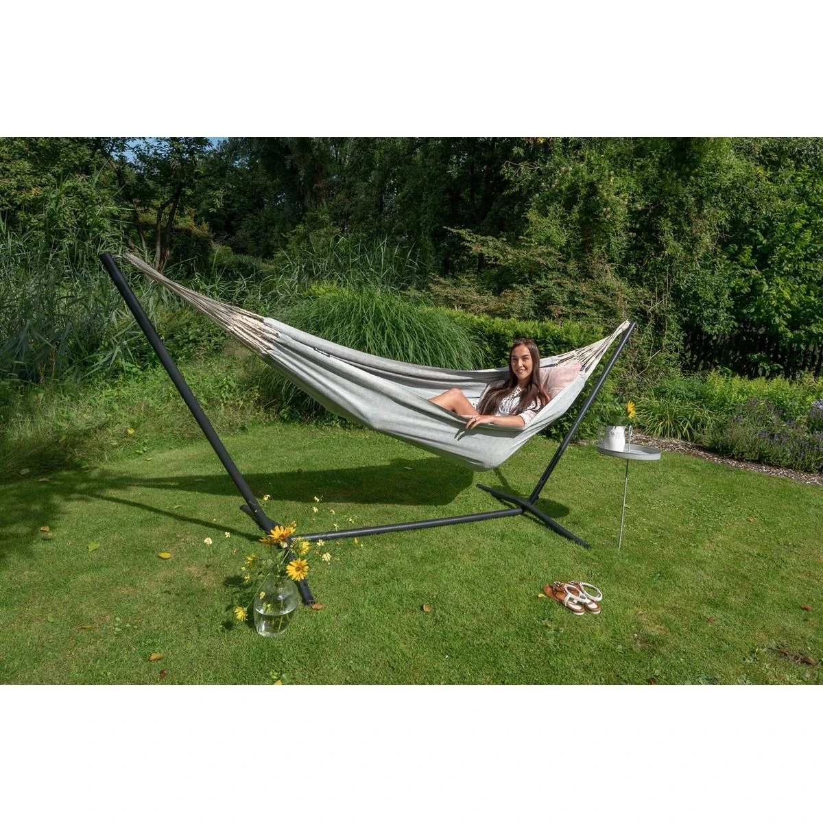 Tropilex® Hangmat Met Standaard Eénpersoons Easy & Natural Blue Blauw 8 Tropilex® Hangmat Met Standaard Eénpersoons Easy & Natural Blue Blauw - Afbeelding 6