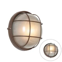 QAZQA Industriële Buitenwandlamp Roestbruin IP44 - Hanneke