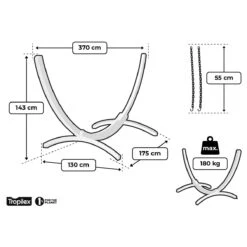 Tropilex® Hangmatstandaard Tweepersoons Wood Hout 23 Tropilex® Hangmatstandaard Tweepersoons Wood Hout -Tuinproducten 10108324