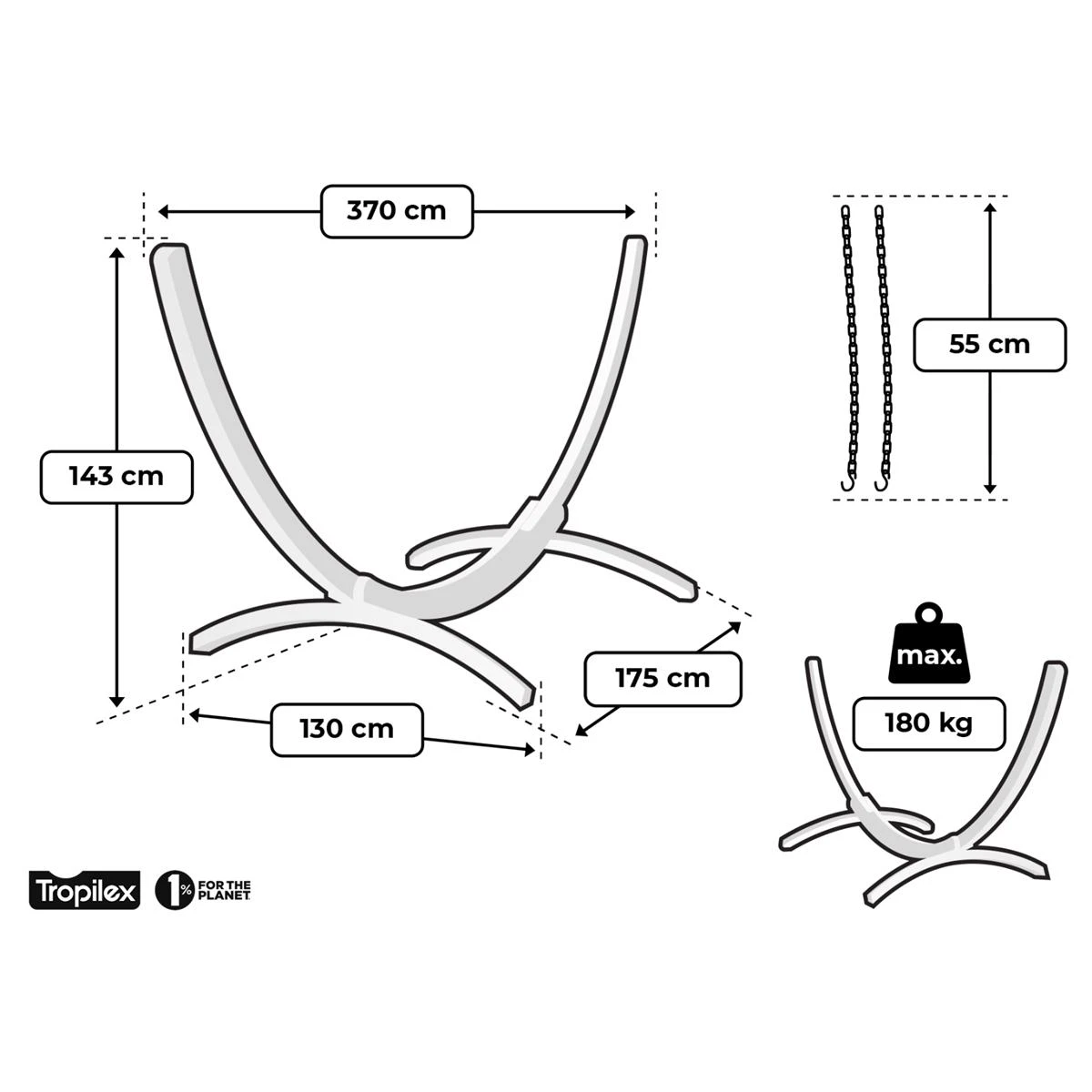 Tropilex® Hangmatstandaard Tweepersoons Wood Hout 13 Tropilex® Hangmatstandaard Tweepersoons Wood Hout - Afbeelding 11