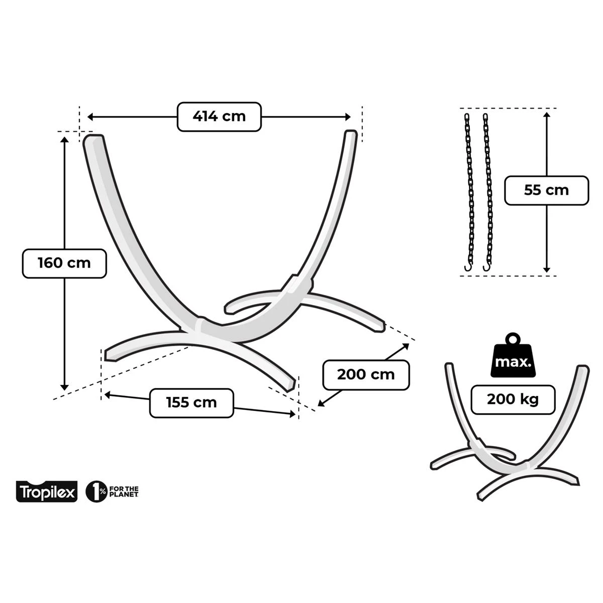 Tropilex® Hangmatstandaard Familie Wood Hout 13 Tropilex® Hangmatstandaard Familie Wood Hout - Afbeelding 11