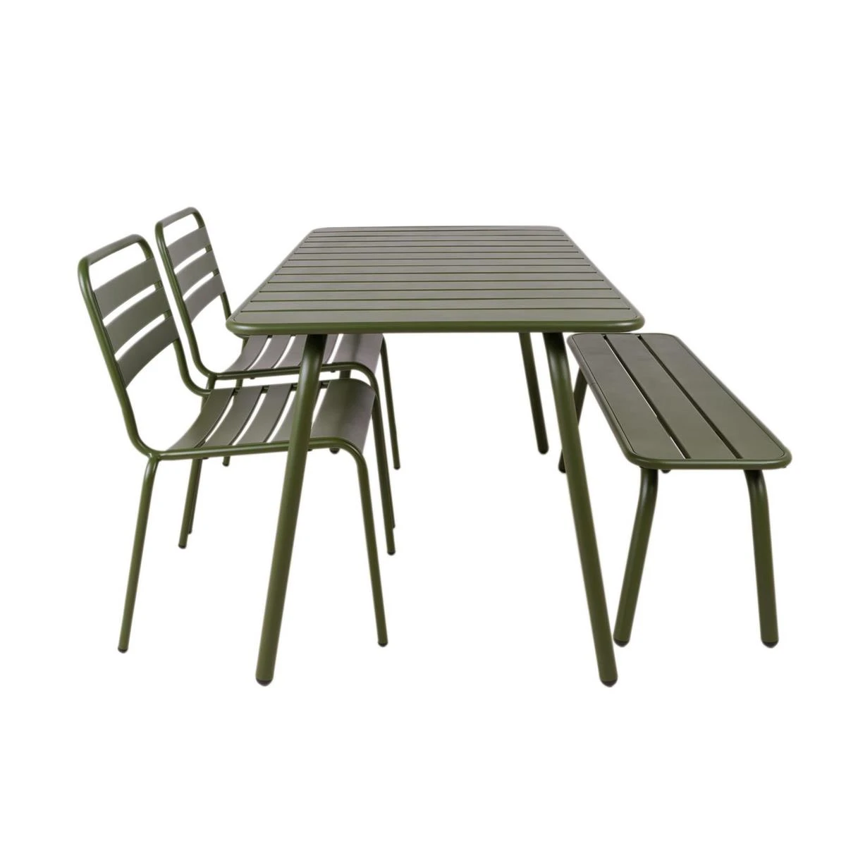 MaximaVida Metalen Tuinset Max 150 Cm Olijfgroen - 4-delig 4 MaximaVida Metalen Tuinset Max 150 Cm Olijfgroen - 4-delig - Afbeelding 2