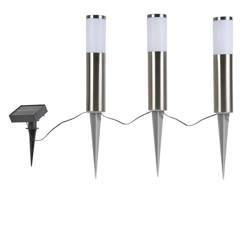 QAZQA Set Van 3 Prikspots Staal Incl. LED IP44 Solar- Rox 11 QAZQA Set Van 3 Prikspots Staal Incl. LED IP44 Solar- Rox - Afbeelding 9