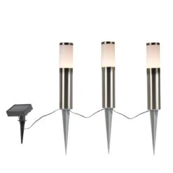 QAZQA Set Van 3 Prikspots Staal Incl. LED IP44 Solar- Rox 23 QAZQA Set Van 3 Prikspots Staal Incl. LED IP44 Solar- Rox -Tuinproducten 10138494