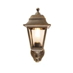 QAZQA Antieke Wandlamp Goud IP44 Met Bewegingsmelder - Capital -Tuinproducten 10139378
