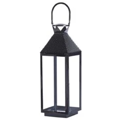 Beliani - BALI - Lantaarn - Zwart - RVS