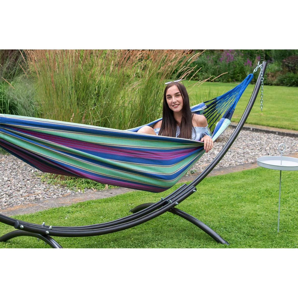 Tropilex® Hangmat Eénpersoons Cuba Blueberry Blauw 5 Tropilex® Hangmat Eénpersoons Cuba Blueberry Blauw - Afbeelding 3