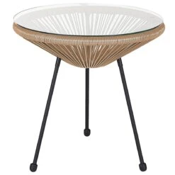 Beliani - ACAPULCO - Bistroset Voor 2 - Natuurlijk - PE Rotan -Tuinproducten 10174718