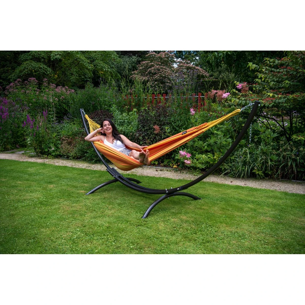 Tropilex® Hangmat Met Standaard Eénpersoons Arc & Dream Orange Oranje 6 Tropilex® Hangmat Met Standaard Eénpersoons Arc & Dream Orange Oranje - Afbeelding 4