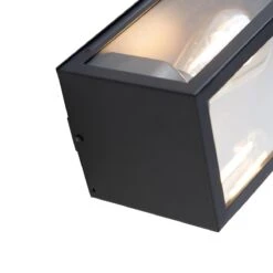 QAZQA Smart Buiten Wandlamp Zwart Met Glas Incl. Wifi ST64 - 22 QAZQA Smart Buiten Wandlamp Zwart Met Glas Incl. Wifi ST64 - -Tuinproducten 10229024