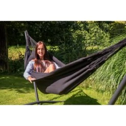 Tropilex® Hangmat Met Standaard Eénpersoons Easy & Classic Black Zwart -Tuinproducten 10259786