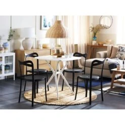 Beliani - SERSALE|CAMOGLI - Tuinset Voor 4 - Wit|Zwart 13 Beliani - SERSALE|CAMOGLI - Tuinset Voor 4 - Wit|Zwart -Tuinproducten 10317666