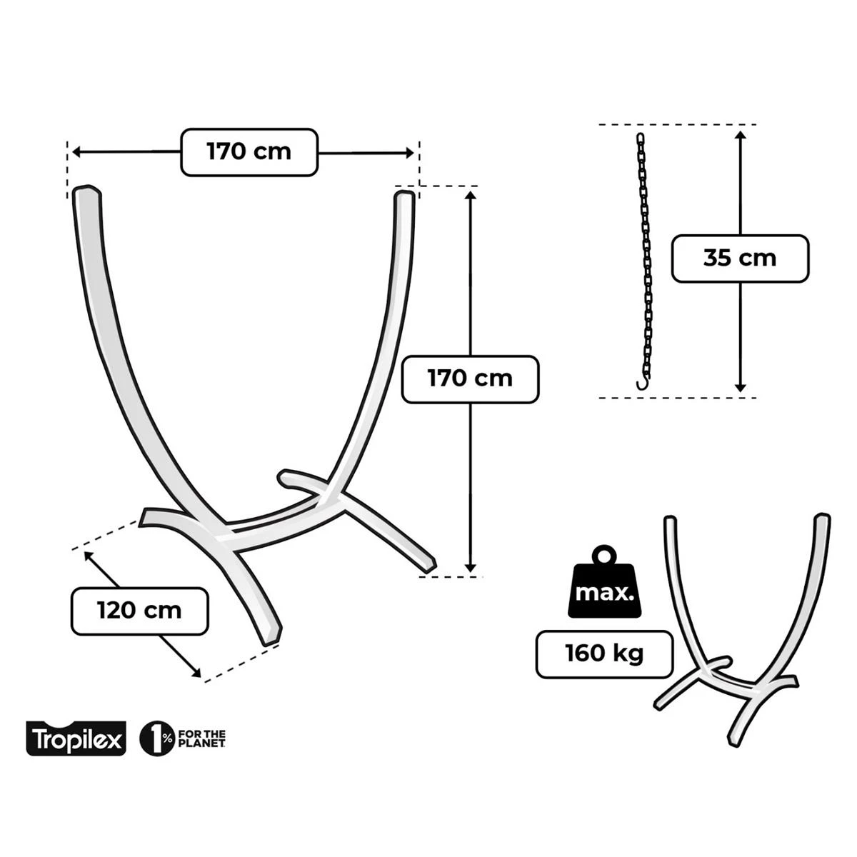 Tropilex® Hangstoelstandaard United Hout 7 Tropilex® Hangstoelstandaard United Hout - Afbeelding 5