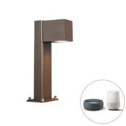 QAZQA Smart Staande Buitenlamp Roestbruin 30 Cm IP44 Incl. Wifi GU10 -Tuinproducten 10331370