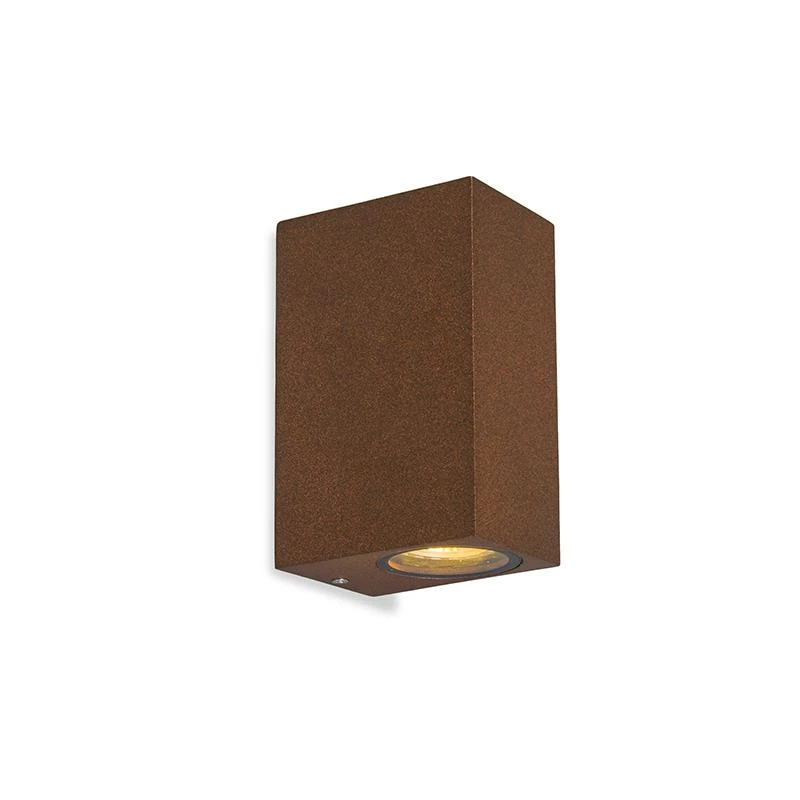 QAZQA Set Van 2 Industriële Wandlampen Roestbruin 2-lichts IP44 - 3 QAZQA Set Van 2 Industriële Wandlampen Roestbruin 2-lichts IP44 -