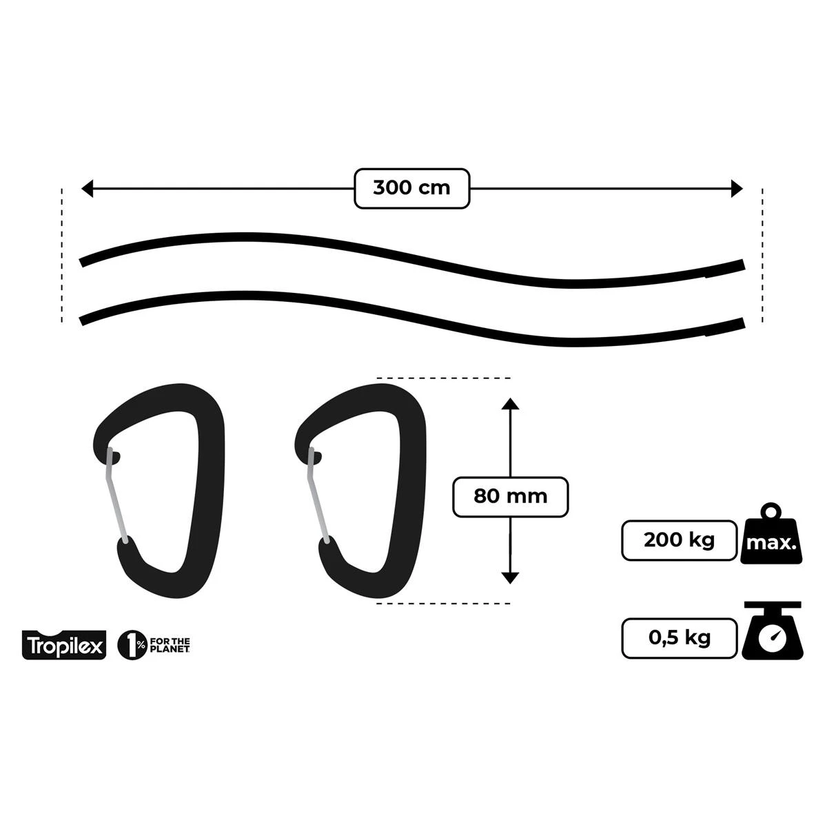 Tropilex® Hangmatbevestiging Tree Strap Zwart 10 Tropilex® Hangmatbevestiging Tree Strap Zwart - Afbeelding 8