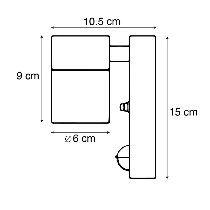 QAZQA Buitenwandlamp Zwart Met Bewegingssensor IP44 - Solo 7 QAZQA Buitenwandlamp Zwart Met Bewegingssensor IP44 - Solo - Afbeelding 5