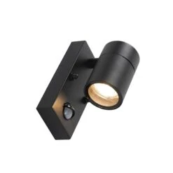 QAZQA Buitenwandlamp Zwart Met Bewegingssensor IP44 - Solo 21 QAZQA Buitenwandlamp Zwart Met Bewegingssensor IP44 - Solo -Tuinproducten 10359650