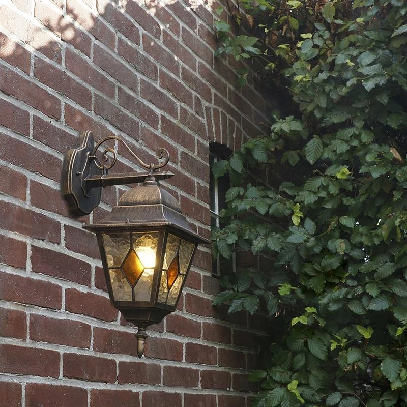 QAZQA Smart Vintage Buiten Wandlantaarn Brons Incl. Wifi A60 - 4 QAZQA Smart Vintage Buiten Wandlantaarn Brons Incl. Wifi A60 - - Afbeelding 2