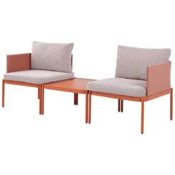 Beliani - TERRACINA - Loungeset Voor 2 - Oranje - Aluminium -Tuinproducten 10442216