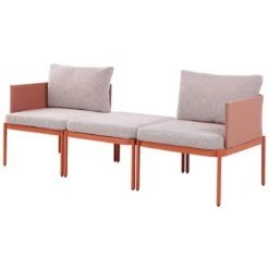 Beliani - TERRACINA - Loungeset Voor 2 - Oranje - Aluminium -Tuinproducten 10442220