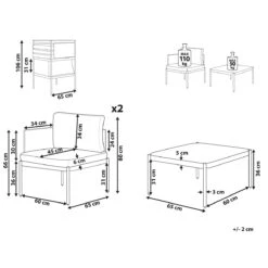 Beliani - TERRACINA - Loungeset Voor 2 - Oranje - Aluminium -Tuinproducten 10442228