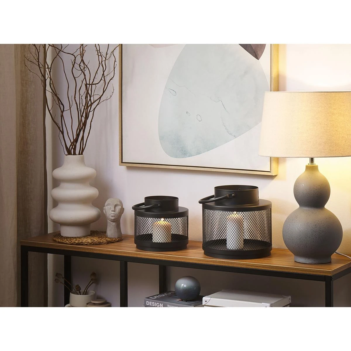 Beliani - YAMDENA - Lantaarn - Zwart 24 Cm - IJzer 4 Beliani - YAMDENA - Lantaarn - Zwart 24 Cm - IJzer - Afbeelding 2