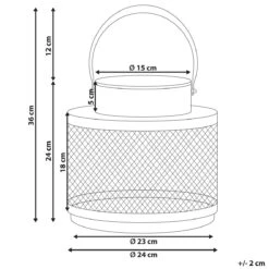 Beliani - YAMDENA - Lantaarn - Zwart 24 Cm - IJzer 13 Beliani - YAMDENA - Lantaarn - Zwart 24 Cm - IJzer -Tuinproducten 10447962
