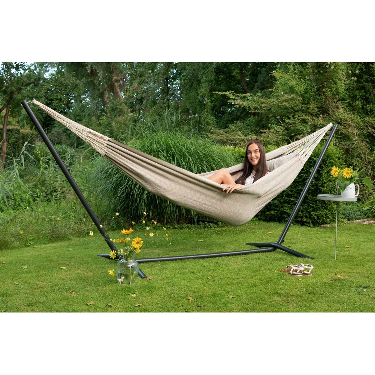 Tropilex® Hangmat Met Standaard Eénpersoons Easy & Natural Brown Bruin 6 Tropilex® Hangmat Met Standaard Eénpersoons Easy & Natural Brown Bruin - Afbeelding 4