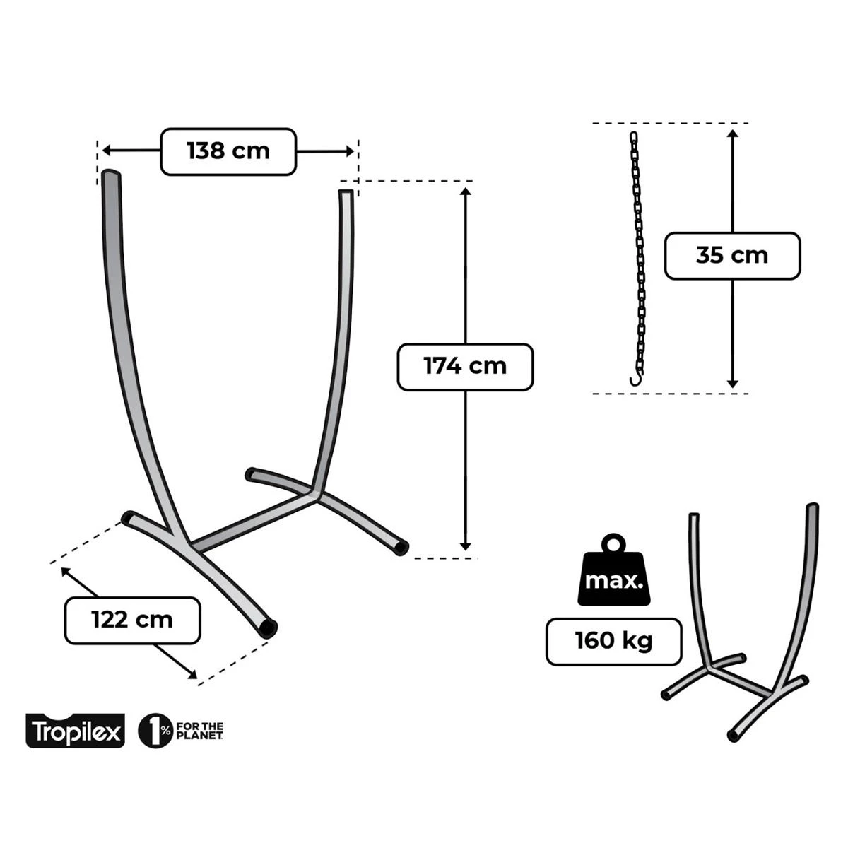 Tropilex® Hangstoelstandaard Unico Metaal 7 Tropilex® Hangstoelstandaard Unico Metaal - Afbeelding 5