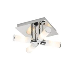QAZQA Moderne Badkamer Plafondlamp Chroom 4-lichts IP44 - Bath