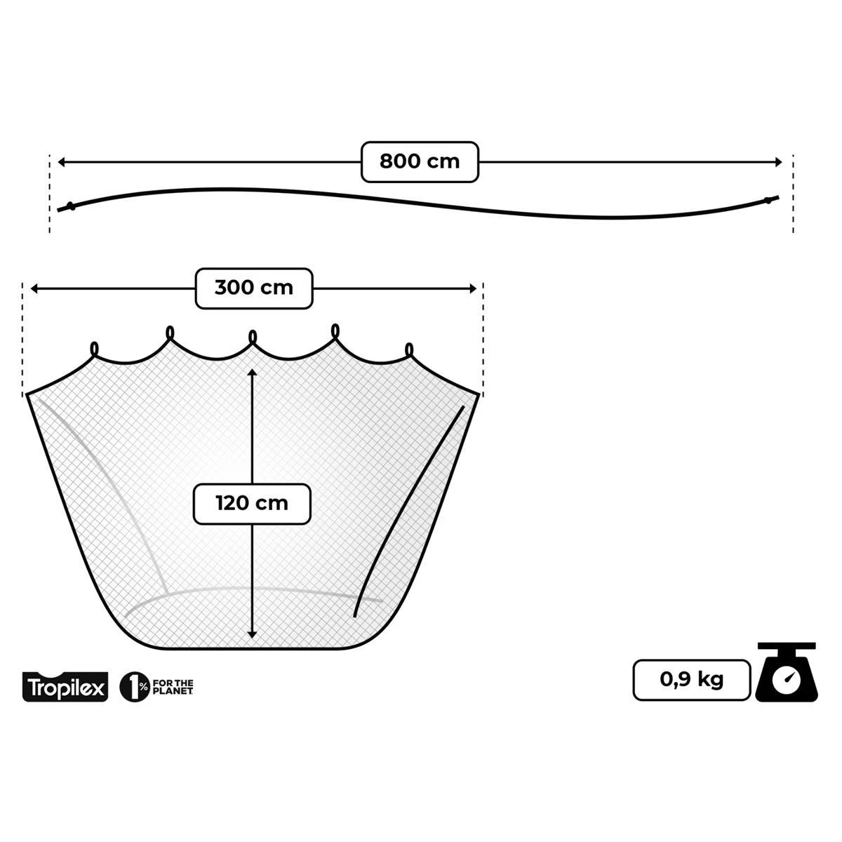 Tropilex® Bug Net Mosquito Zwart 8 Tropilex® Bug Net Mosquito Zwart - Afbeelding 6