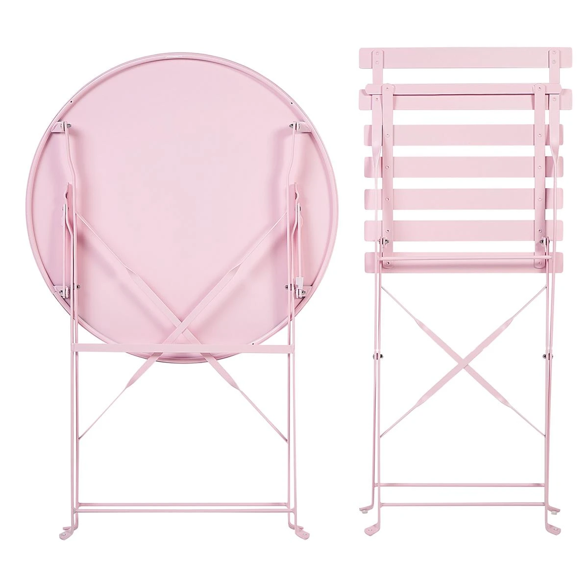 Beliani - FIORI - Bistroset Voor 2 - Roze - Staal 12 Beliani - FIORI - Bistroset Voor 2 - Roze - Staal - Afbeelding 10