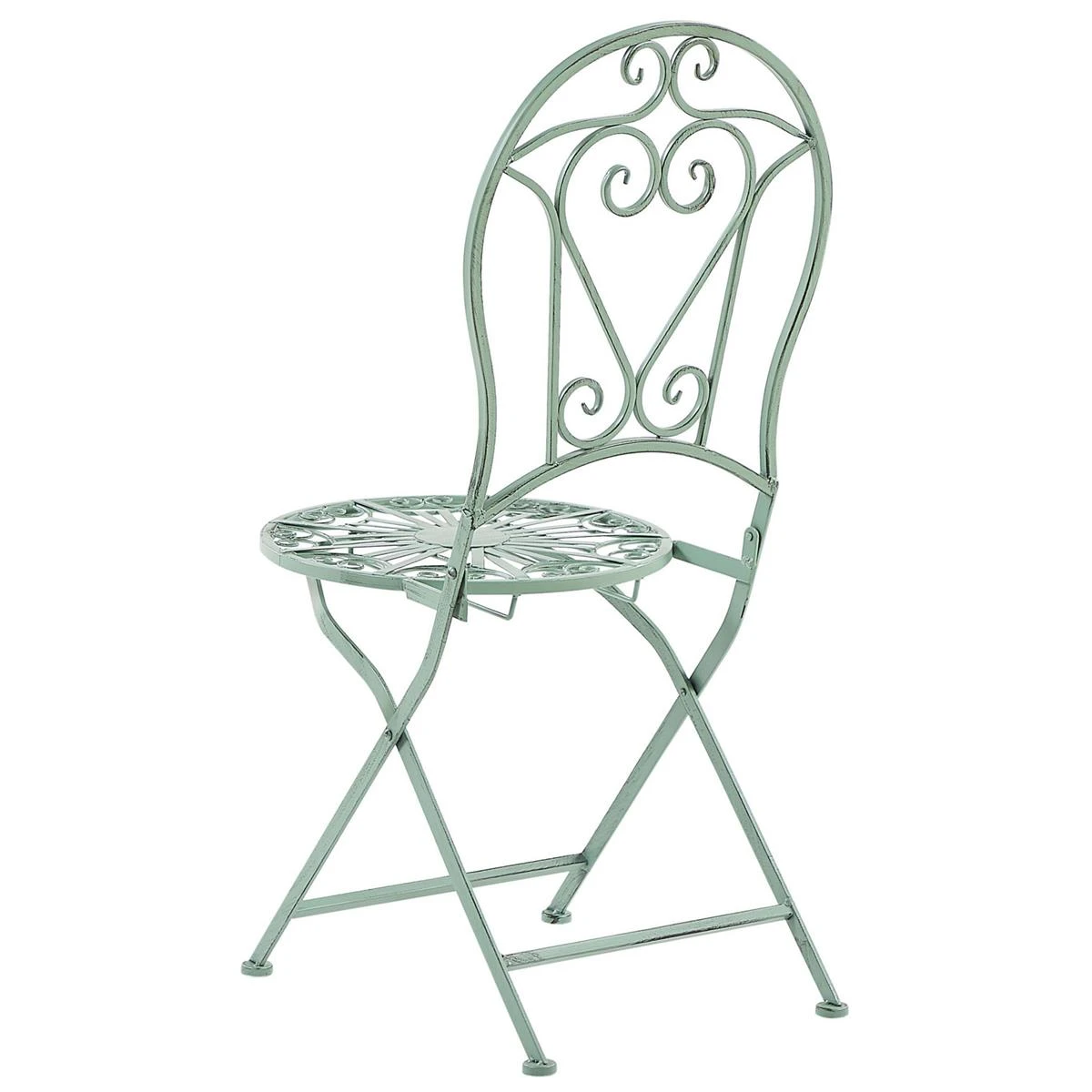 Beliani - TRENTO - Bistroset Voor 2 - Groen - Metaal 5 Beliani - TRENTO - Bistroset Voor 2 - Groen - Metaal - Afbeelding 3