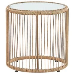 Beliani - LABICO - Bistroset Voor 2 - Natuurlijk - PE Rotan -Tuinproducten 10496575