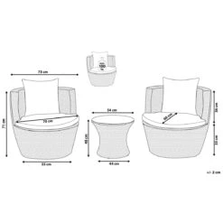Beliani - CAPRI - Bistroset Voor 2 - Grijs - PE Rotan -Tuinproducten 10496581