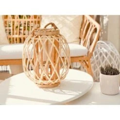 Beliani - MAURITIUS - Lantaarn - Lichte Houtkleur - Wilgenhout 19 Beliani - MAURITIUS - Lantaarn - Lichte Houtkleur - Wilgenhout -Tuinproducten 10546565