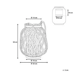 Beliani - MAURITIUS - Lantaarn - Lichte Houtkleur - Wilgenhout 21 Beliani - MAURITIUS - Lantaarn - Lichte Houtkleur - Wilgenhout -Tuinproducten 10546571