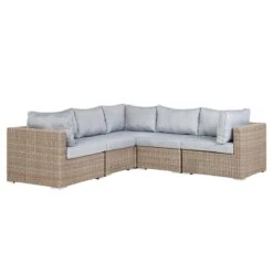 Beliani - CONTARE - Loungeset Voor 6 - Bruin - Linkszijdig - PE Rotan -Tuinproducten 10547720