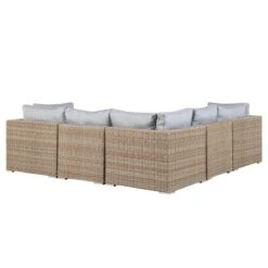 Beliani - CONTARE - Loungeset Voor 6 - Bruin - Linkszijdig - PE Rotan -Tuinproducten 10547722