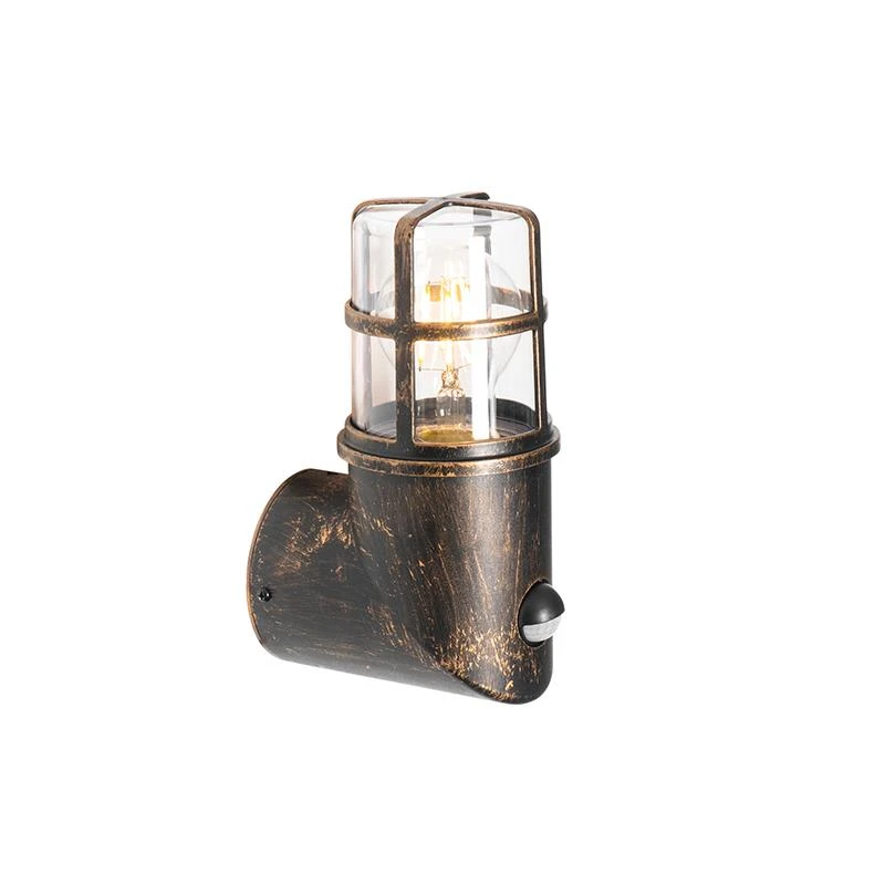 QAZQA Buiten Wandlamp Antiek Goud IP54 Met Bewegingssensor - Kiki 9 QAZQA Buiten Wandlamp Antiek Goud IP54 Met Bewegingssensor - Kiki - Afbeelding 7