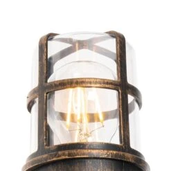 QAZQA Buiten Wandlamp Antiek Goud IP54 Met Bewegingssensor - Kiki 15 QAZQA Buiten Wandlamp Antiek Goud IP54 Met Bewegingssensor - Kiki -Tuinproducten 10557251