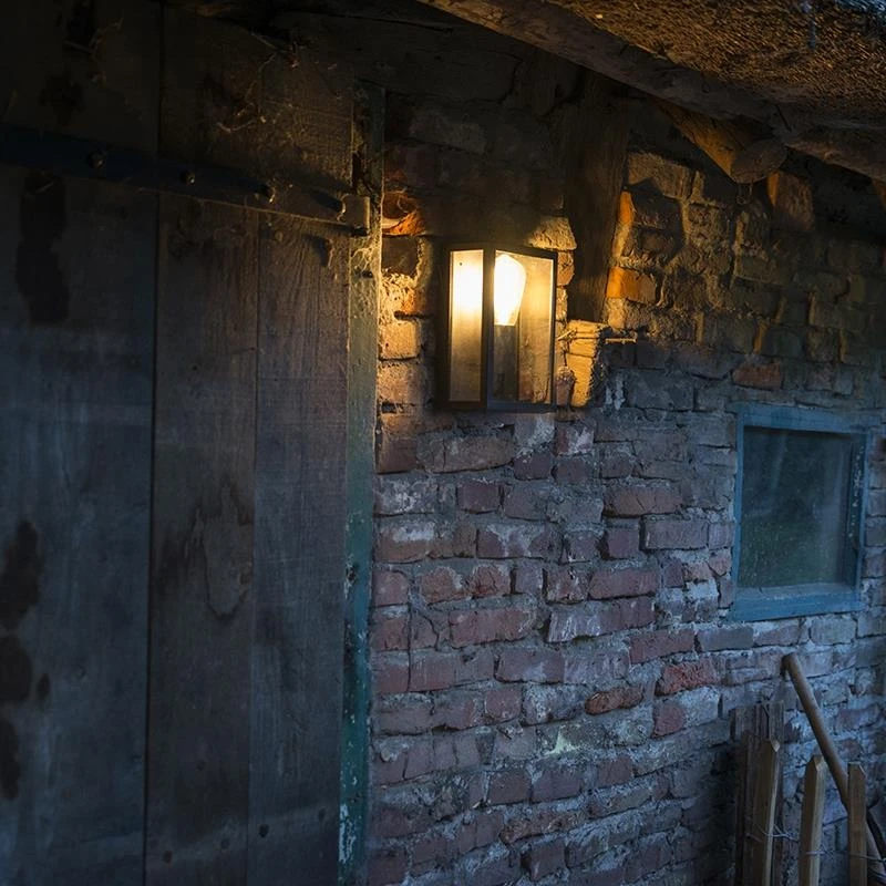 QAZQA Industriële Buiten Wandlamp Zwart Met Glas 25,5 Cm IP44 - 4 QAZQA Industriële Buiten Wandlamp Zwart Met Glas 25,5 Cm IP44 - - Afbeelding 2