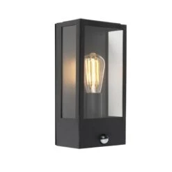QAZQA Buiten Wandlamp Zwart Met Bewegingsmelder IP44 - Rotterdam 17 QAZQA Buiten Wandlamp Zwart Met Bewegingsmelder IP44 - Rotterdam -Tuinproducten 10575518